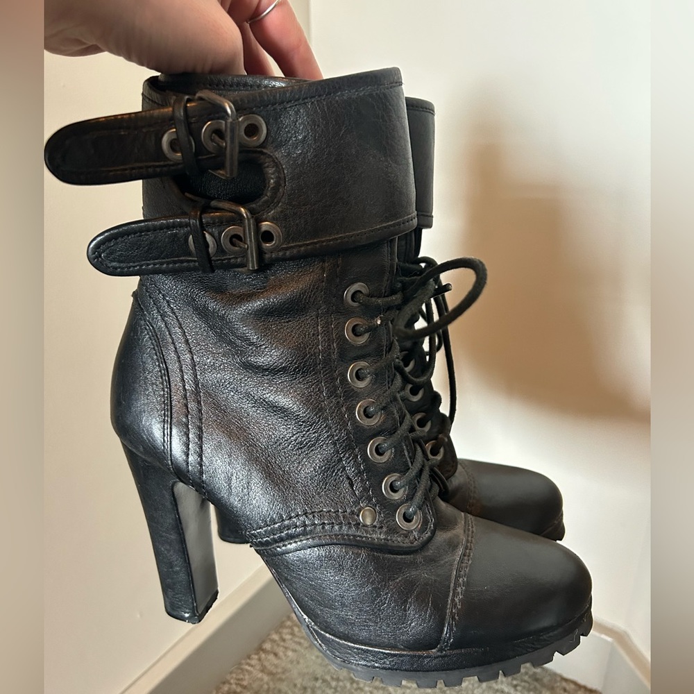 Dolce Vita High Heel Combat Boot. Size 8.